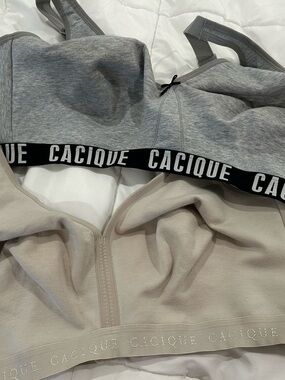 Cacique Gray and Beige Wireless Bralette Duo